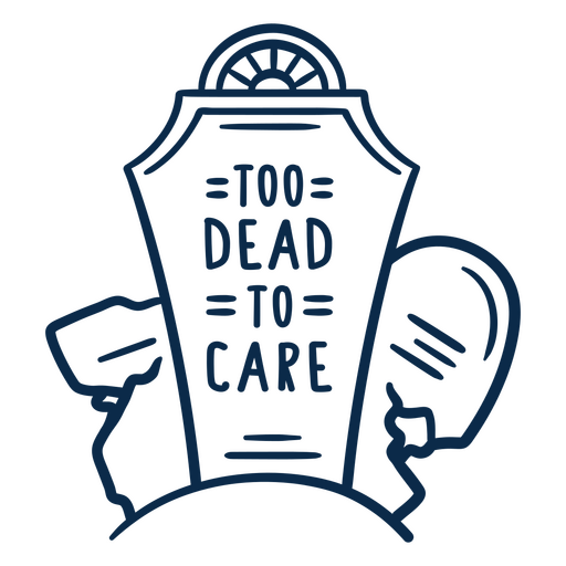 Ilustración lúdica de una lápida con cita Diseño PNG