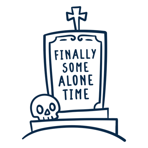 Whimsical tombstone design with humorous quote PNG Design