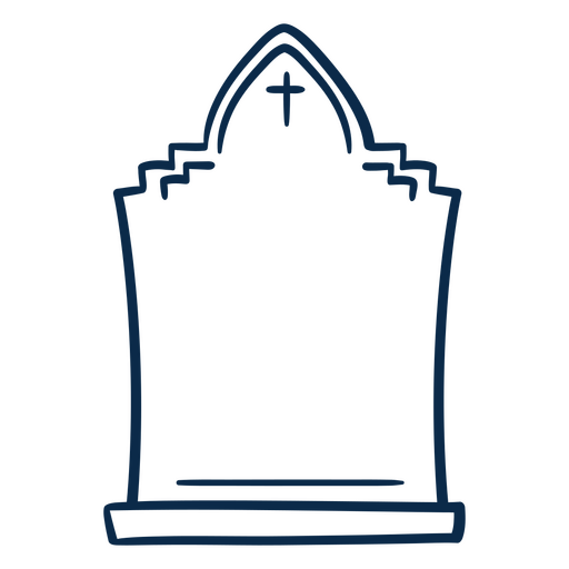 Ilustración minimalista de una lápida Diseño PNG