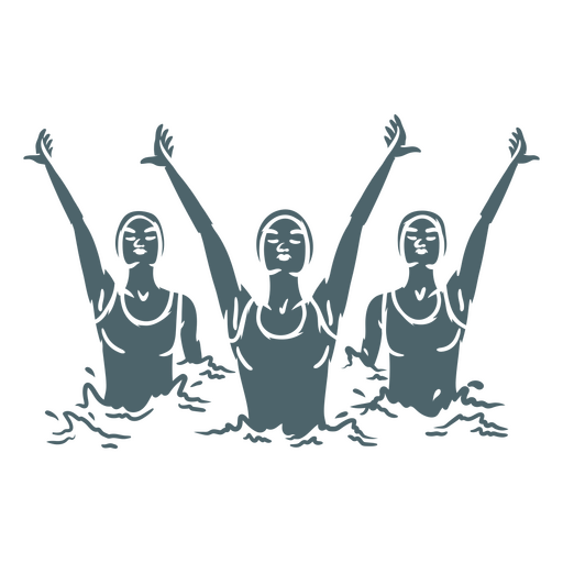 Dynamische Synchronschwimmillustration PNG-Design
