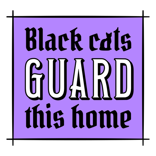 Design de placa de guarda residencial com gato preto brincalhão Desenho PNG