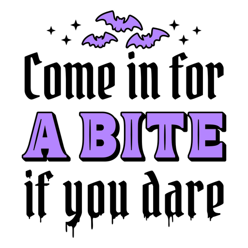 Spooky halloween quote with bats PNG Design