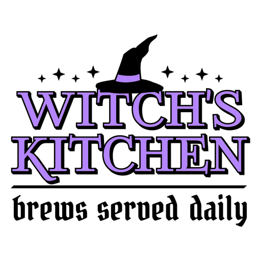 Witch's kitchen brews served daily design PNG Design
