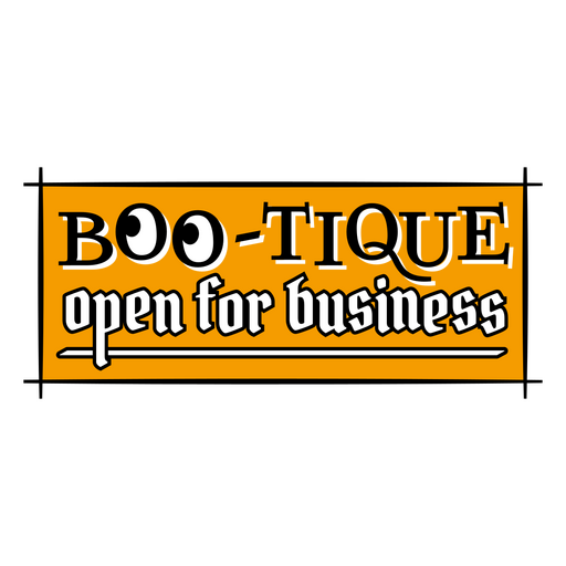 Design lúdico de placa de boutique de Halloween Desenho PNG