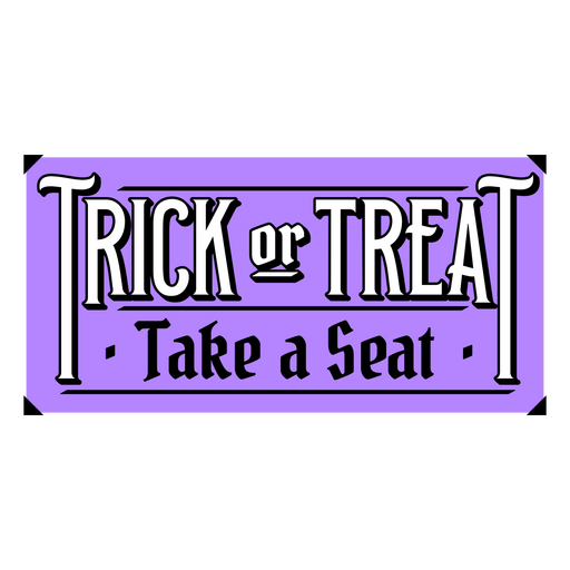 Halloween-Schild mit ?Süßes oder Saures?-Nachricht PNG-Design