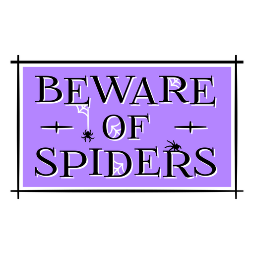 Diseño de señal de advertencia de araña espeluznante Diseño PNG
