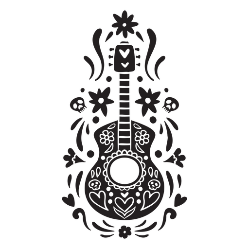 Acoustic guitar is shown PNG Design