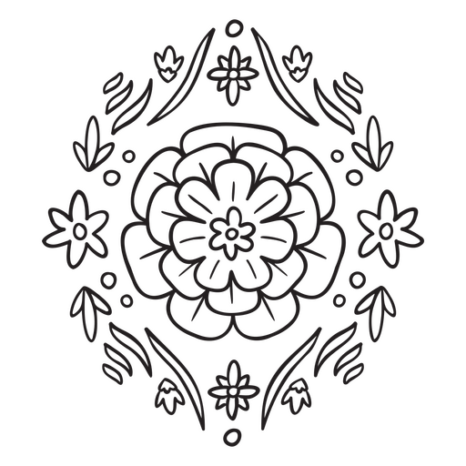 black flower with intricate petals PNG Design