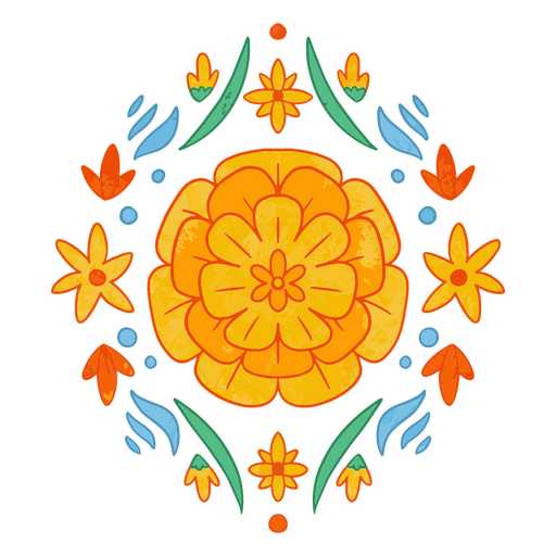 Design de mandala floral vibrante Desenho PNG