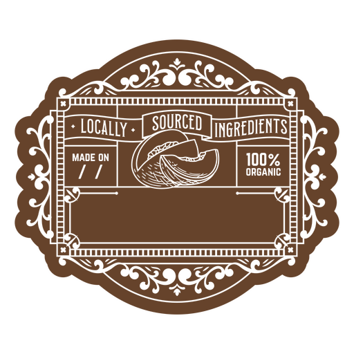 Brown label for melon PNG Design