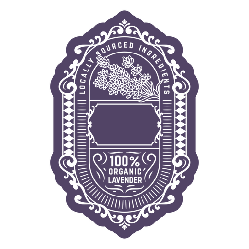 Rótulo ornamentado de lavanda Desenho PNG