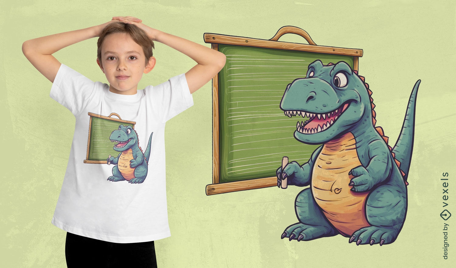Diseño de camiseta Enseñando T-Rex.