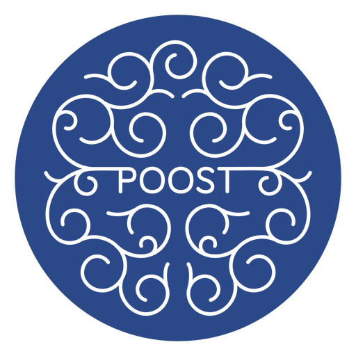 Logotipo azul y negro con la palabra "poost" Diseño PNG