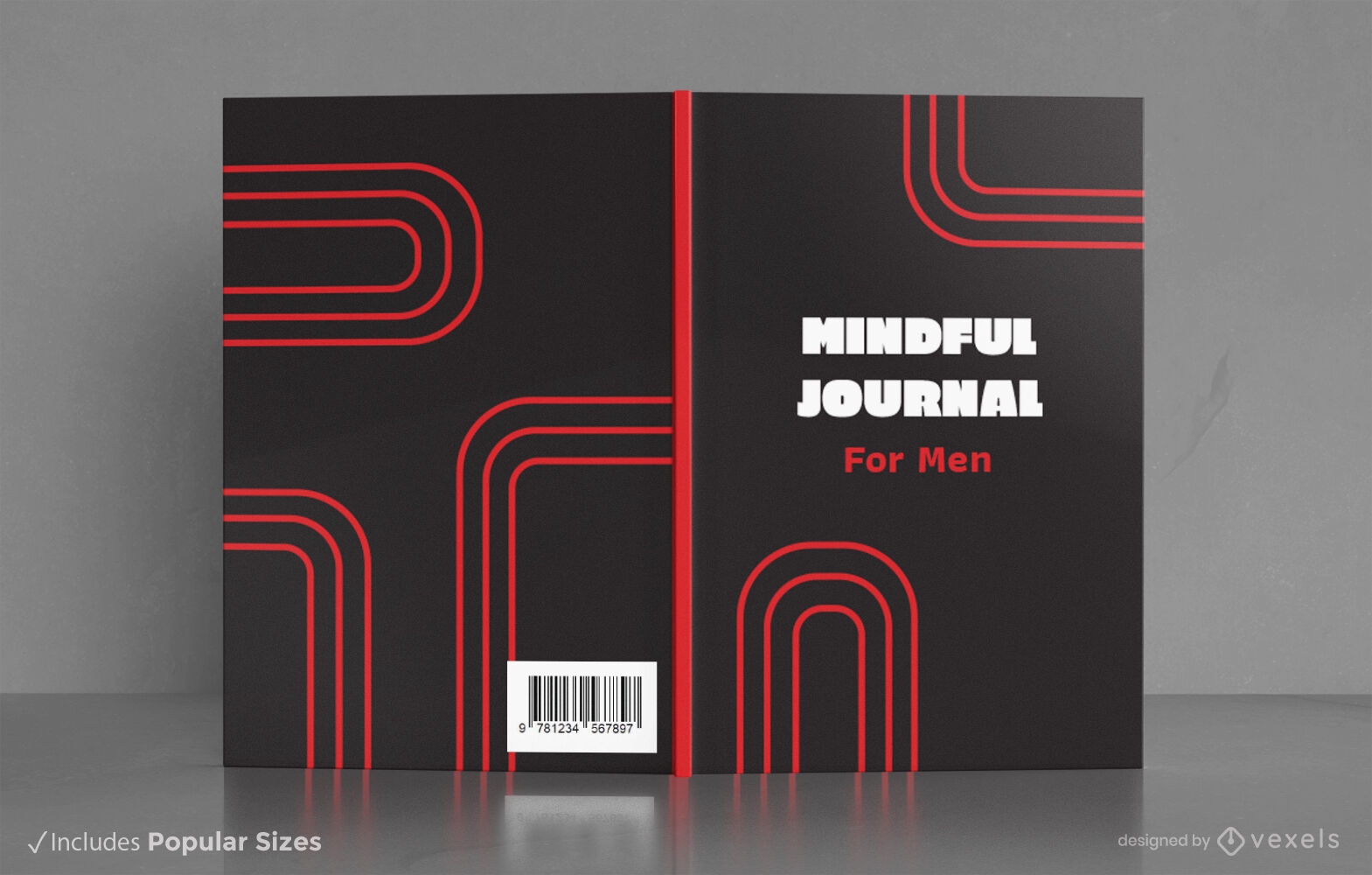 Design de capa de livro de diário consciente minimalista KDP