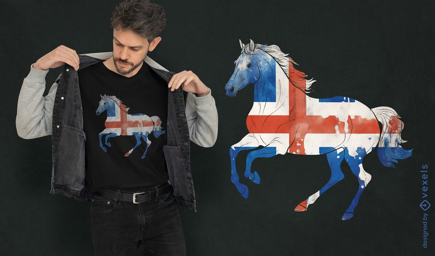 Diseño de camiseta de caballo islandés.