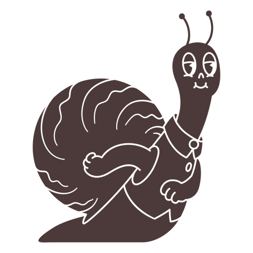 Snail in a suit is sitting PNG Design