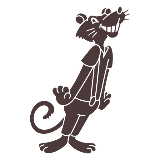 Cartoon of a rat with a bow tie PNG Design