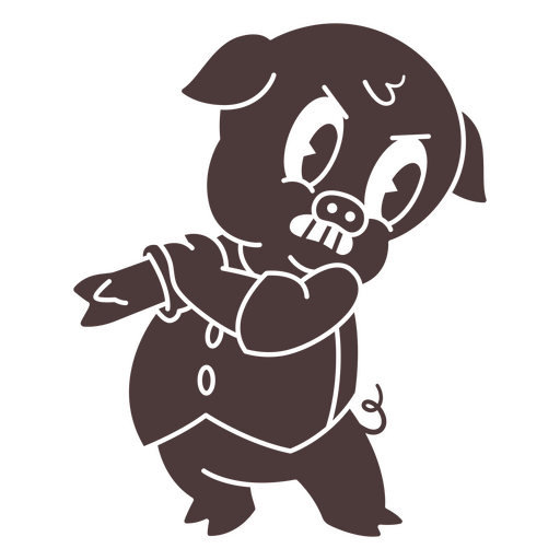 Porco de desenho animado vestindo terno e gravata Desenho PNG