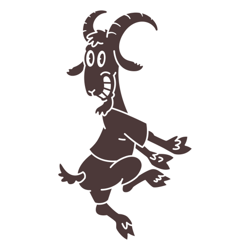 Cartoon goat is jumping PNG Design