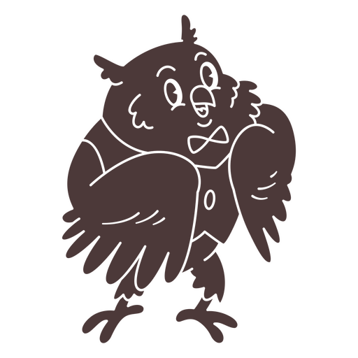 Coruja de desenho animado com gravata borboleta Desenho PNG