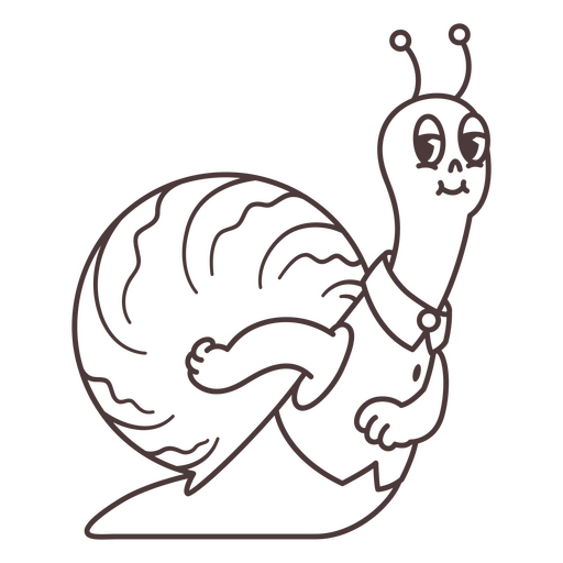 Design de personagem de desenho animado de caracol divertido Desenho PNG