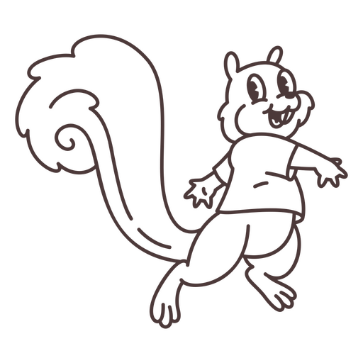 Squirrel is running PNG Design