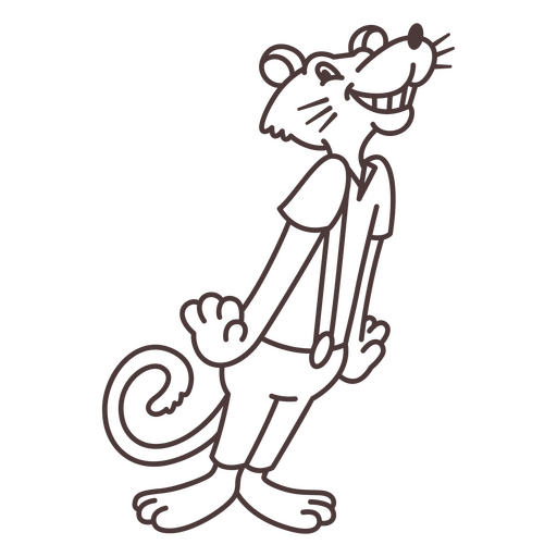 Verspielte Cartoon-Rattenillustration PNG-Design