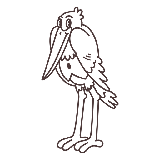 Verspielte Cartoon-Storch-Illustration PNG-Design