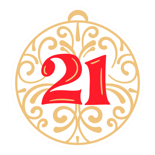 Ornament with the number 21 on it PNG Design