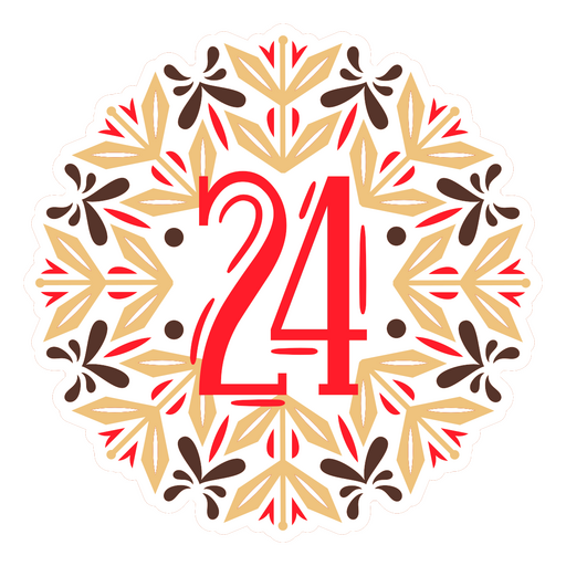 Pegatina con el número 24. Diseño PNG