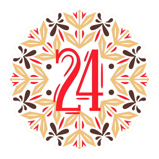 Sticker with the number 24 on it PNG Design