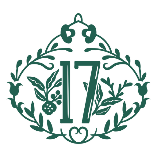 Logotipo verde con el número 17. Diseño PNG