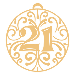 Gold Ornament With The Number 21 On It PNG & SVG Design For T-Shirts