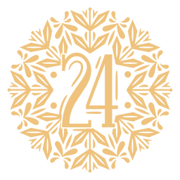 The Number 24 In Gold PNG & SVG Design For T-Shirts