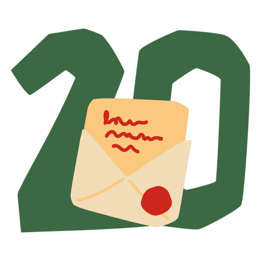 Design de envelope lúdico com vinte motivos Desenho PNG