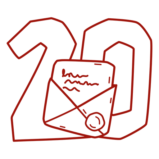Roter Umschlag mit der Aufschrift 20 PNG-Design