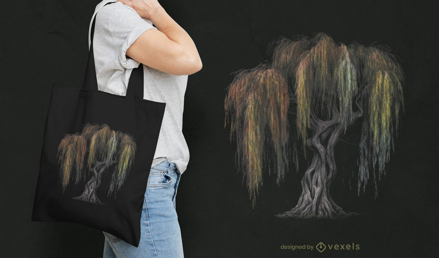 Weeping willow tote bag design
