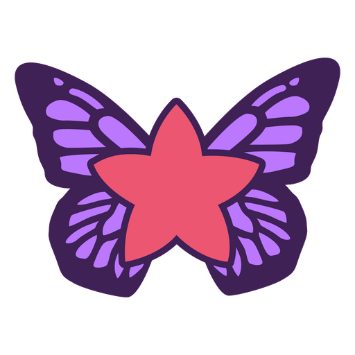 Butterfly with a star on it PNG Design