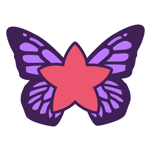 Mariposa con una estrella Diseño PNG