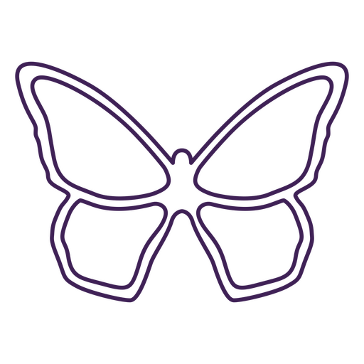 Elegante gráfico de contorno de mariposa Diseño PNG