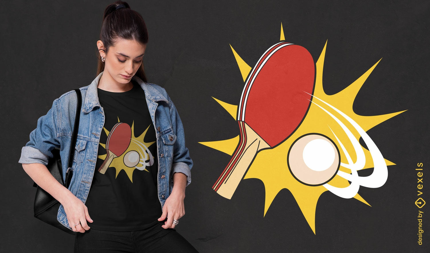 Diseño de camiseta de explosión de ping pong.