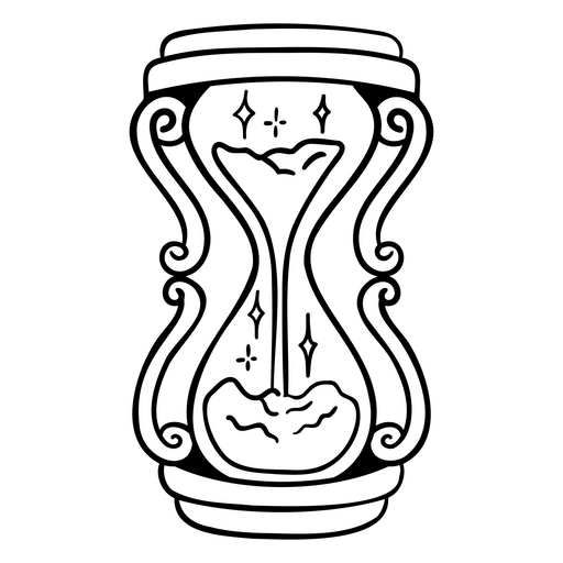 Ilustração elegante de ampulheta com design espiralado Desenho PNG