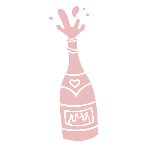 Ilustración divertida de una botella de champán Diseño PNG