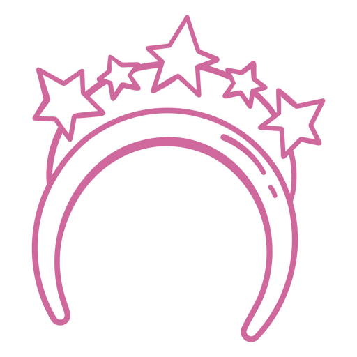 Verspieltes rosa Sternkronen-Design PNG-Design