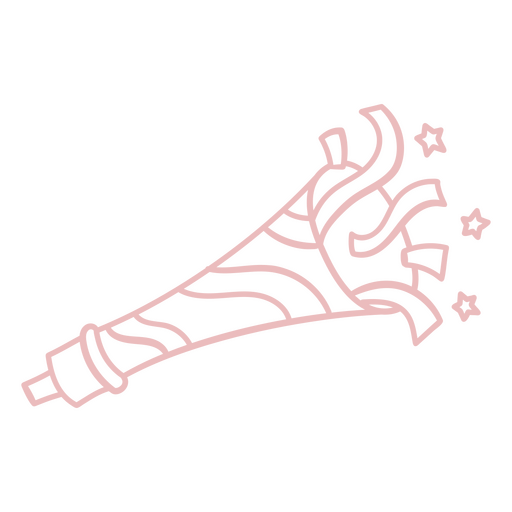 Ilustración divertida de un lanzador de confeti rosa Diseño PNG