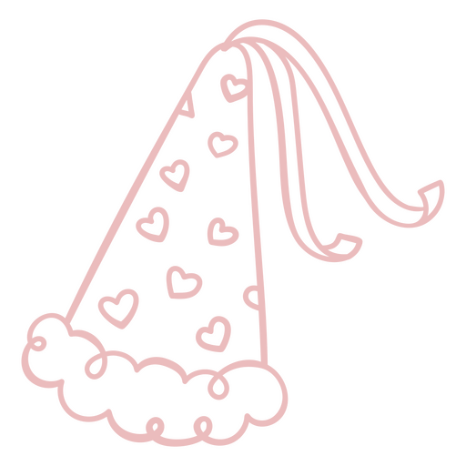 Verspieltes Partyhut-Design mit Herzen PNG-Design