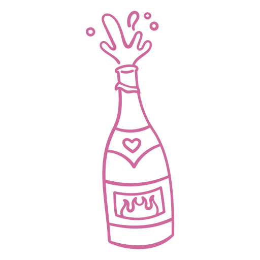Design gráfico elegante de garrafa de champanhe rosa Desenho PNG