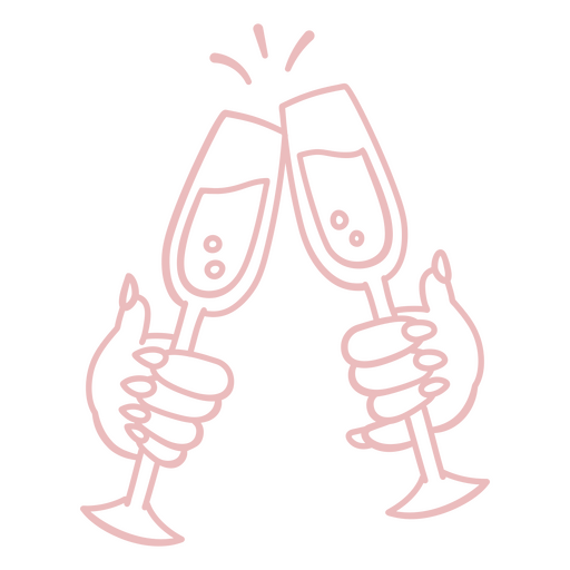Ilustración elegante de brindis para celebración o evento. Diseño PNG