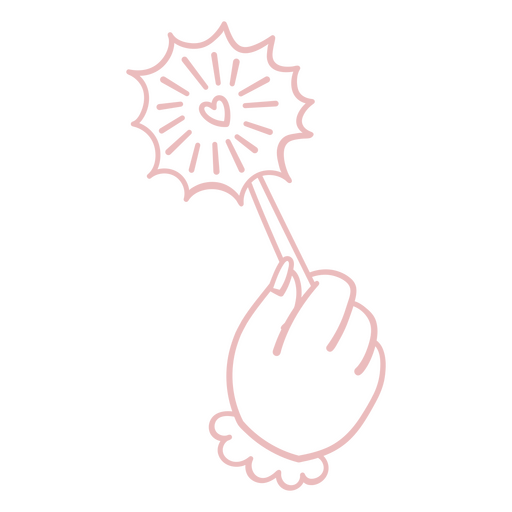 Ilustração encantadora de mão com motivo de coração Desenho PNG