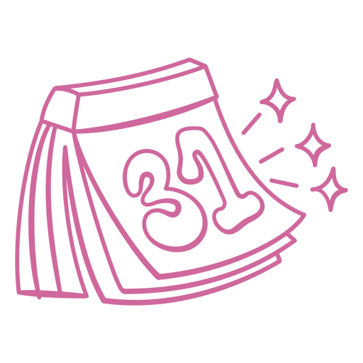 Verspielte Kalenderillustration mit einer lebendigen 31 PNG-Design